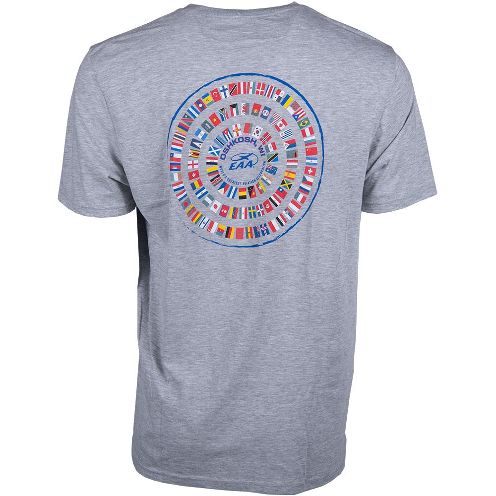 EAA AirVenture Oshkosh 2025 International Flags TShirt Shop EAA