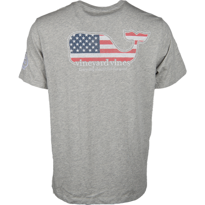 EAA Lifetime Member Men's Vineyard Vines Whale Grey Flag Pocketed Tshirt