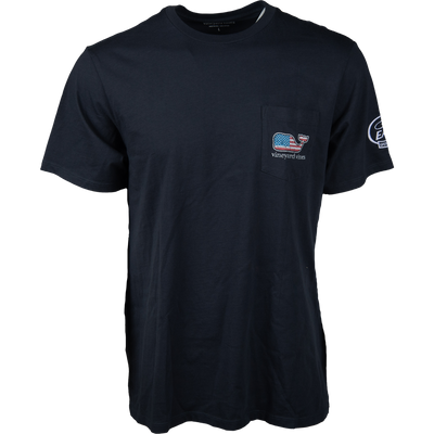 EAA Lifetime Member Men's Vineyard Vines Whale Flag Pocketed T-shirt