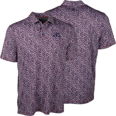EAA Men's Flag & Anthem MadeFlex Polo, Red/White/Blue Stars