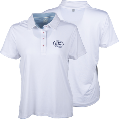 EAA lifetime Member Ladies' Solid White Performance Polo