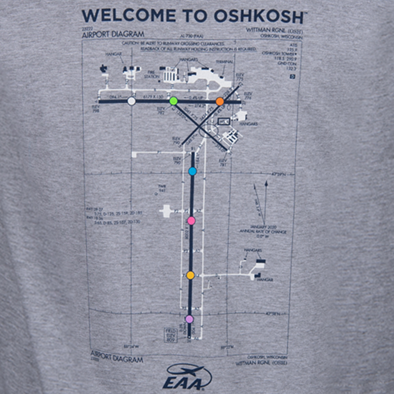 EAA AirVenture Oshkosh 2025 Land on the Dot T-shirt