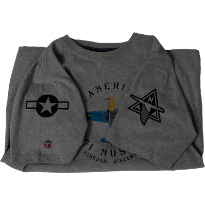 EAA Red Canoe Paul I P-51 Mustang Grey T-Shirt
