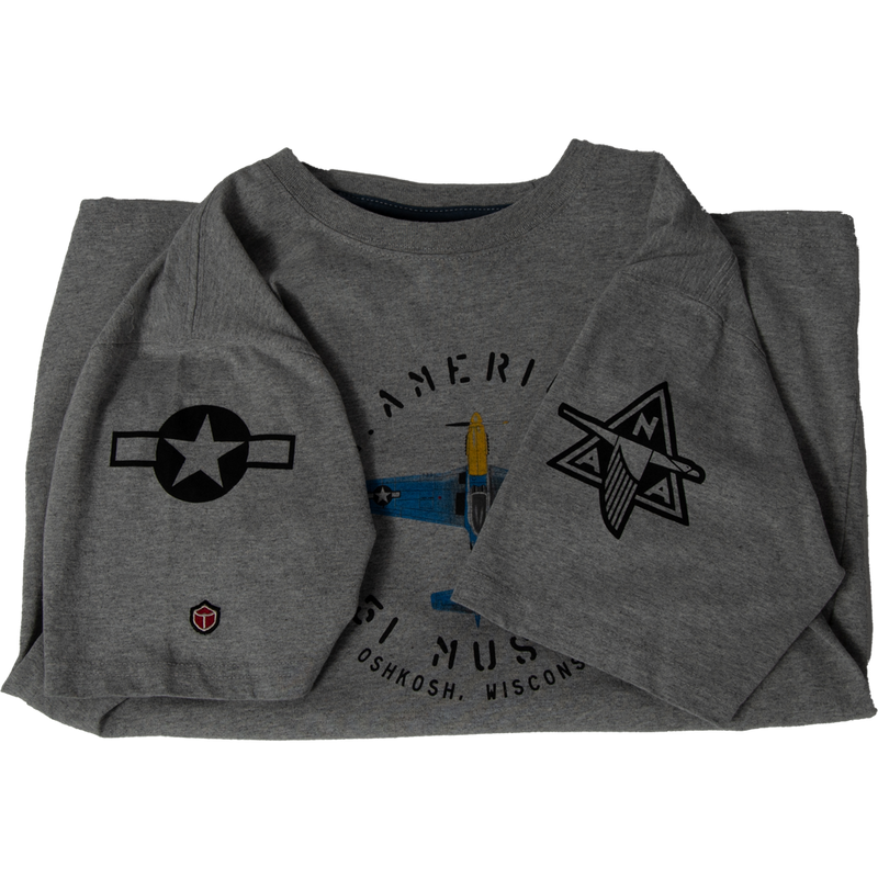 EAA Red Canoe Paul I P-51 Mustang Grey T-Shirt