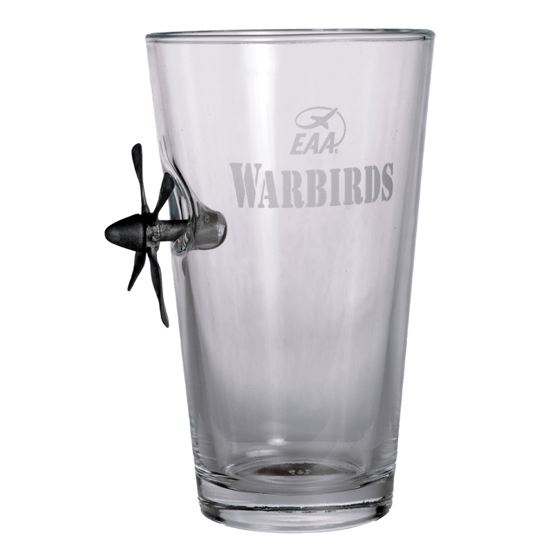 Pint Glass Stencil Logo with 4 Blade Prop - WB