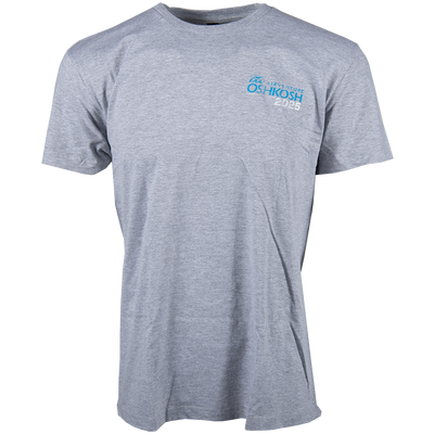 EAA AirVenture Oshkosh 2025 Aviation Globe T-Shirt, Grey
