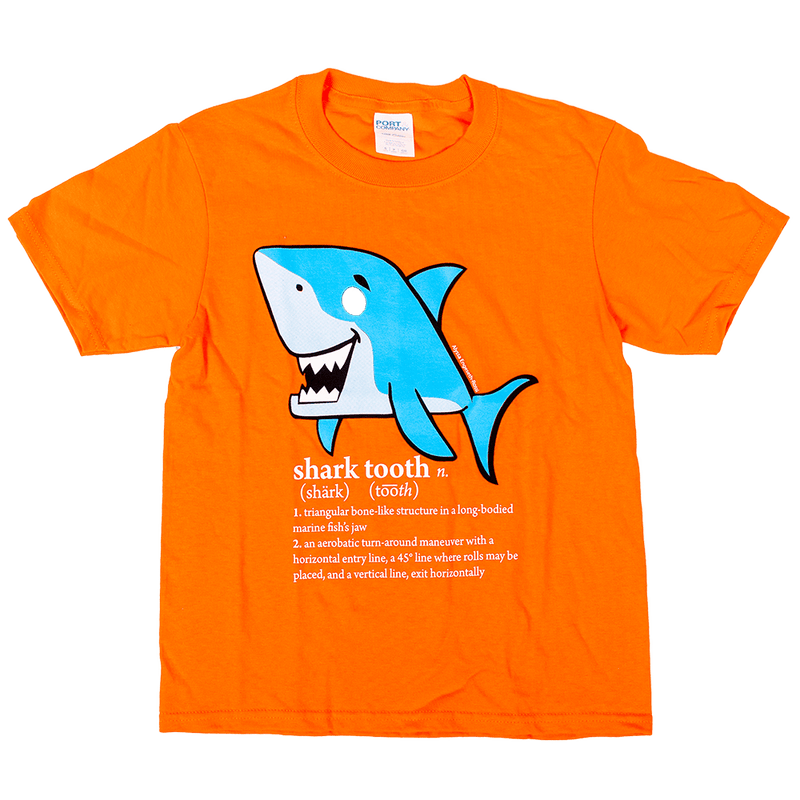 Orange Youth Shark Tooth IAC T-shirt