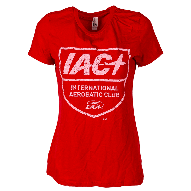 Ladies Red T-shirt w/white IAC Logo