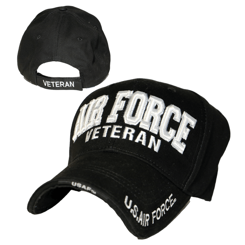 Cap Black Air Force Veteran-WB