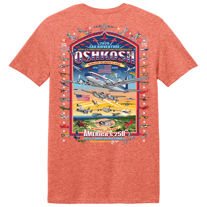 EAA AirVenture 2026 Event Tee, Orange – Shop EAA Merchandise