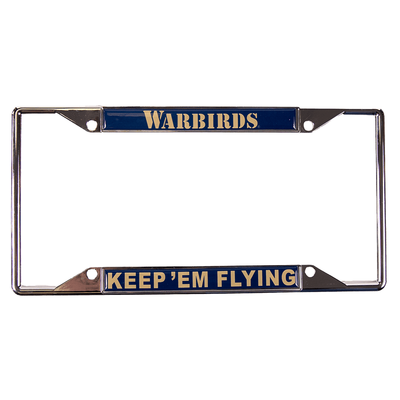 License Plate Frame Navy w/ Vegas Gold-WB