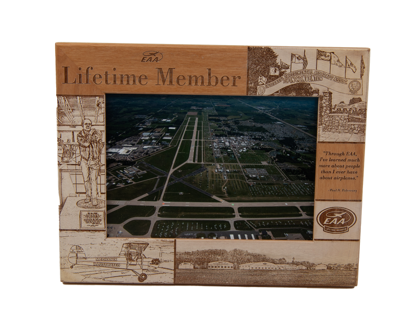 EAA Lifetime Member Picture Wood Engraved Frame, 5x7