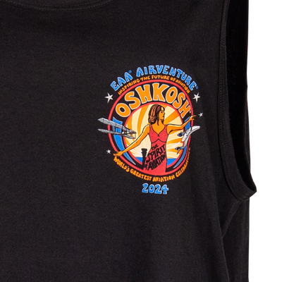 EAA Men's AirVenture Oshkosh 2024 Retro Tank, Black