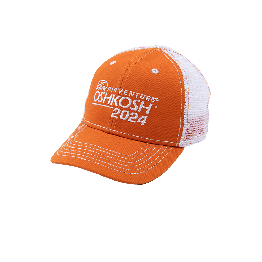 EAA AirVenture Oshkosh 2024 Hat, Orange and White – Shop EAA Merchandise