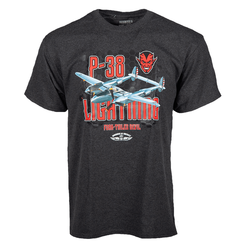Tshirt P-38 Lightning Devil Head-WB