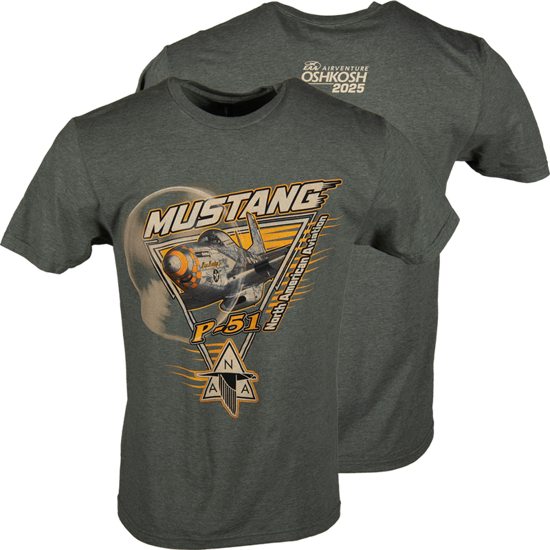 EAA AirVenture Oshkosh 2025 Mustang P-51 T-shirt