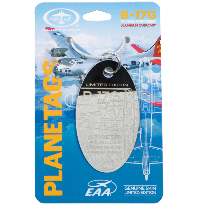 EAA B-17 Aluminum Overcast PlaneTags, Partial Black