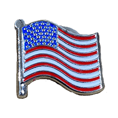Pin American Flag Silver-WB