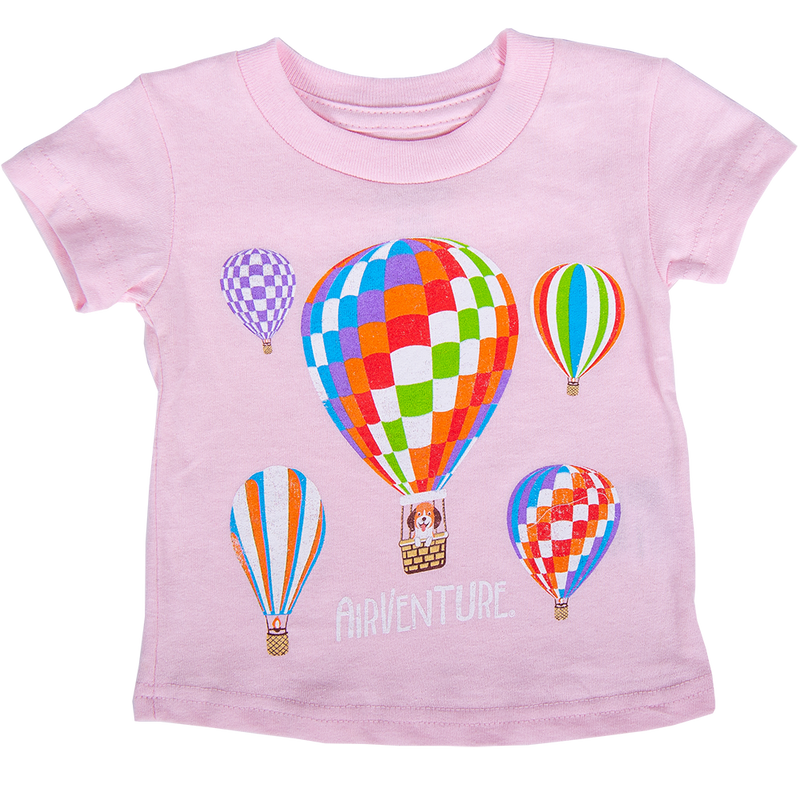 EAA Baby Hot Air Balloon T-Shirt, Pink