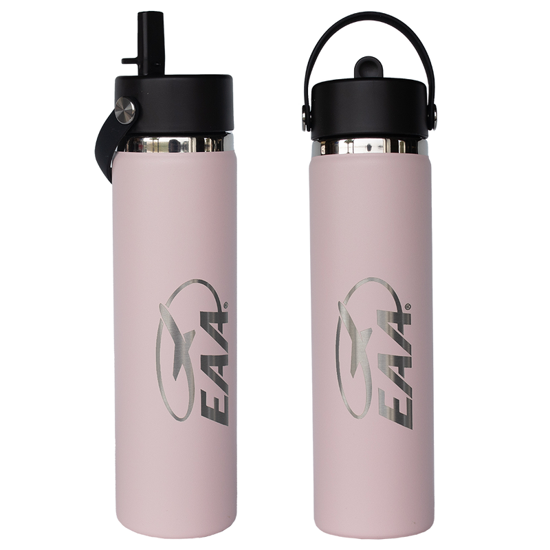 EAA Pink Hydro Flask Wide Mouth with Flex Straw Cap, 24oz