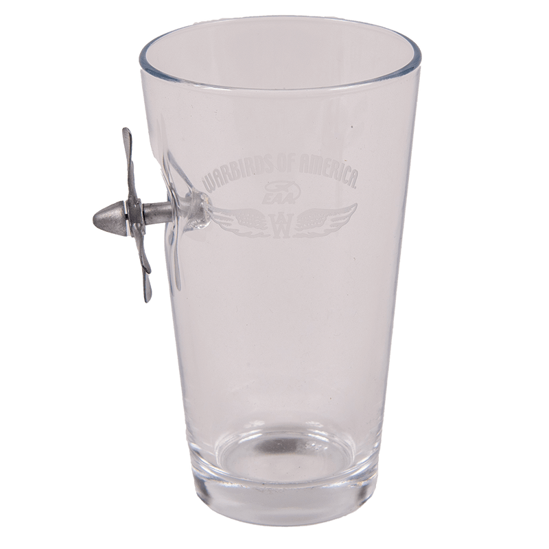 Pint Glass Wing Logo with 4 Blade Prop - WB