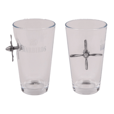 Pint Glass Stencil Logo with 4 Blade Prop - WB