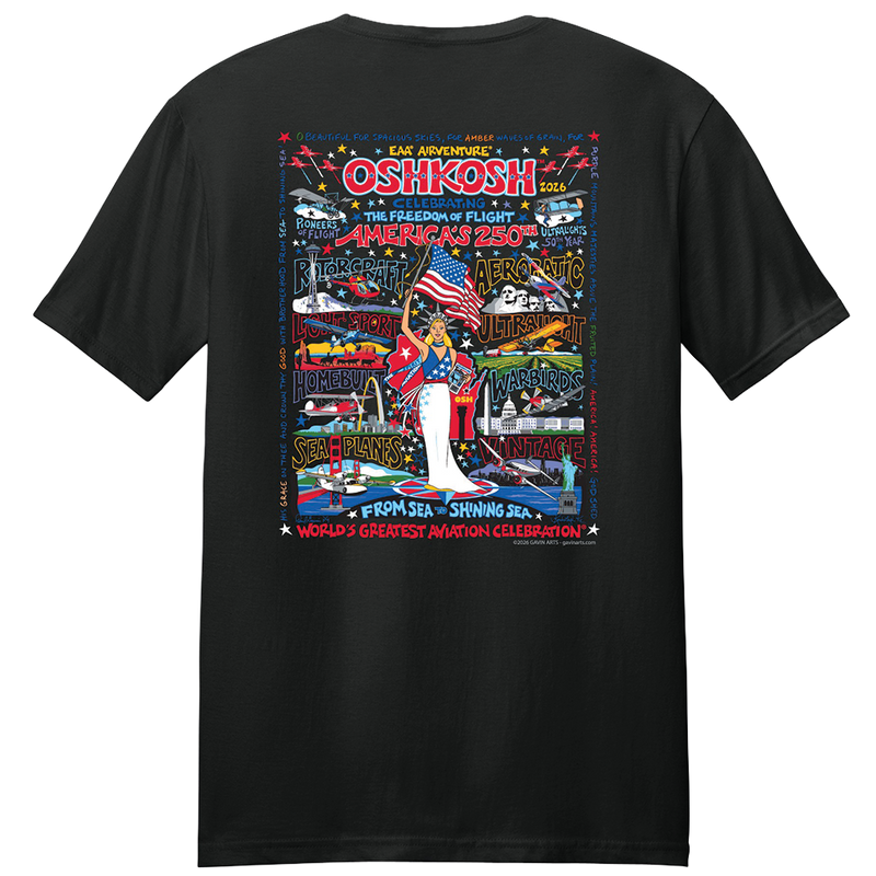 Tee Wee atmospheres. 北欧AOR EAA AirVenture 2026 Adult Retro Tee – Shop EAA Merchandise