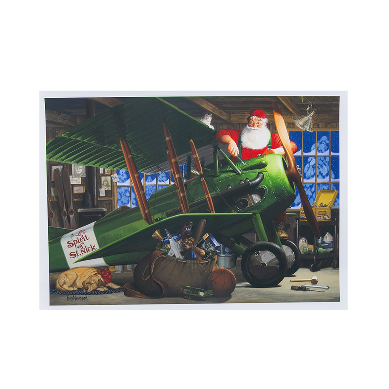 Spirit of St. Nick in the North Pole Hangar Print by Tom Newsom
