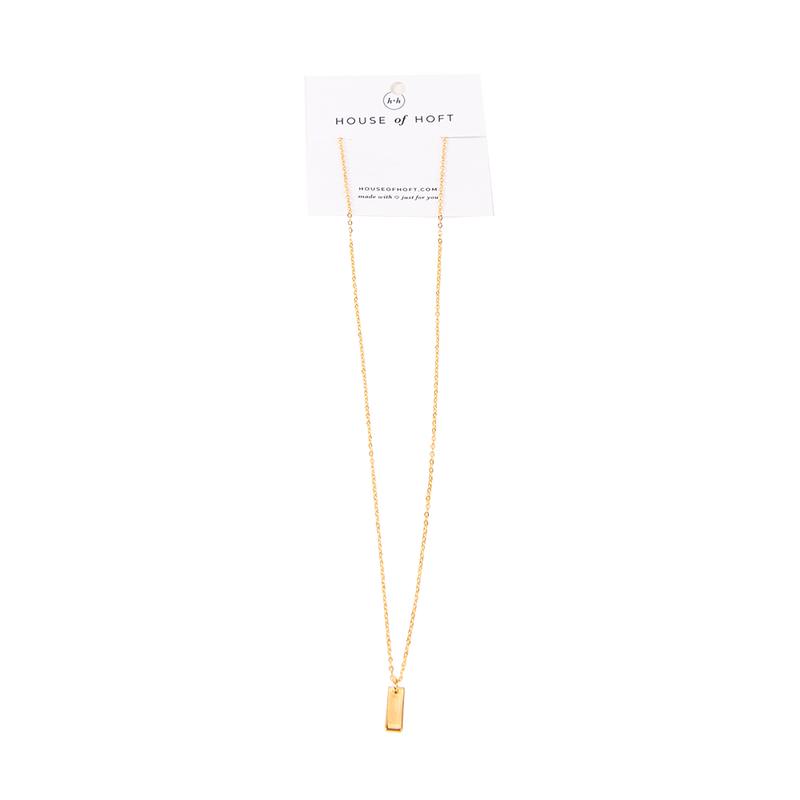 EAA Delicate Vertical Bar Pendant Necklace by House of Hoft