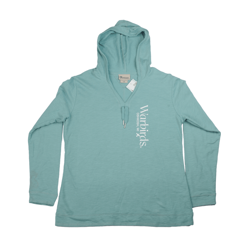 Sweatshirt Tie Front Slub Hood Ladies-WB OSH