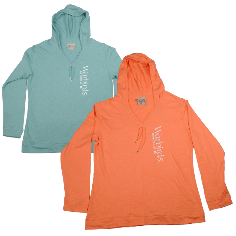 Sweatshirt Tie Front Slub Hood Ladies-WB OSH