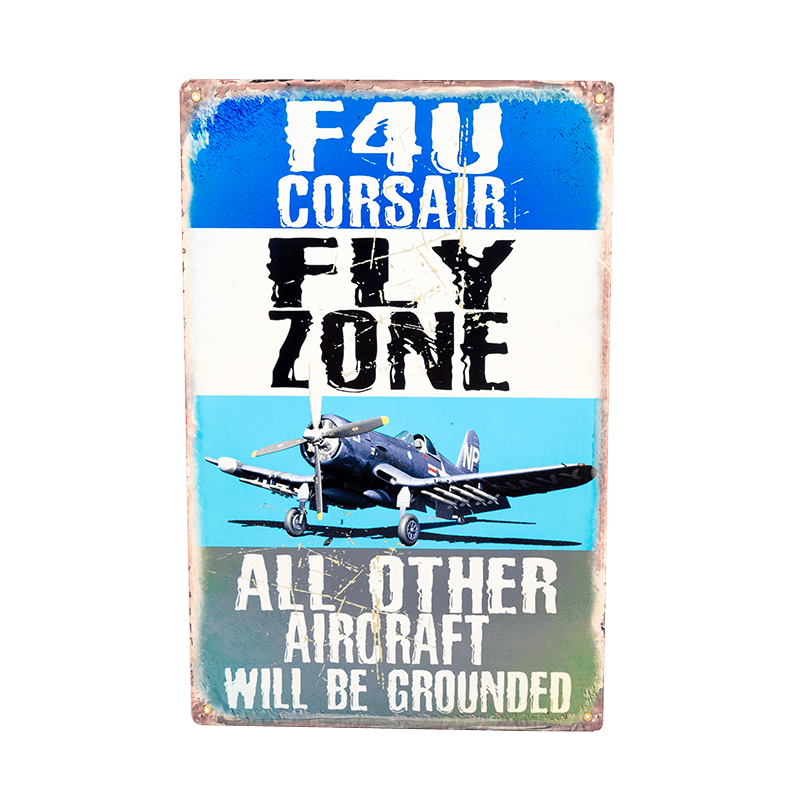 Sign F-4U Corsair Fly Zone-WB  PH040