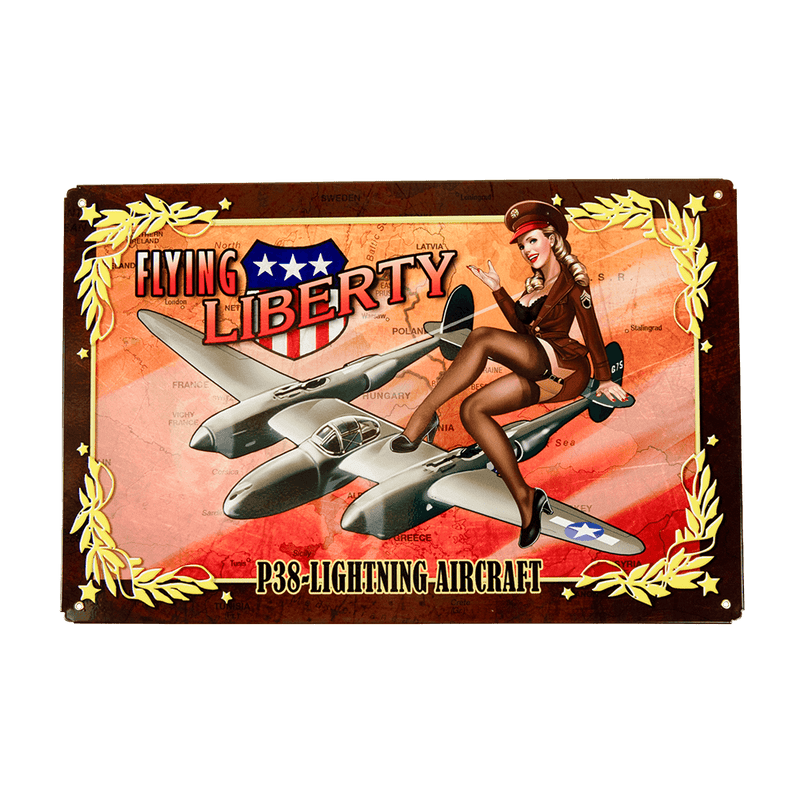 Sign P-38 Flying Liberty - RVG711 - WB