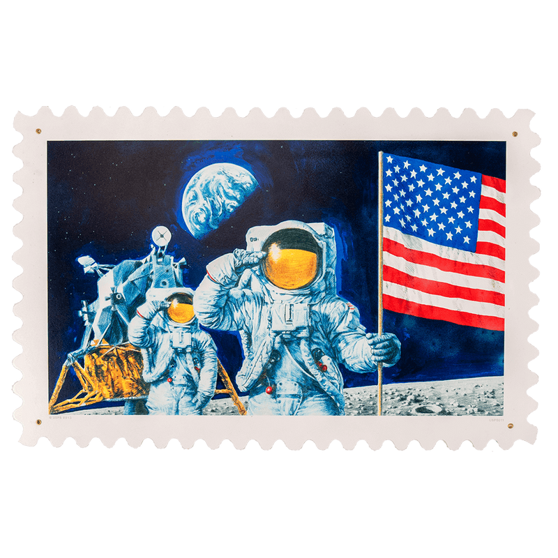 Sign Man on the Moon Stamp WB