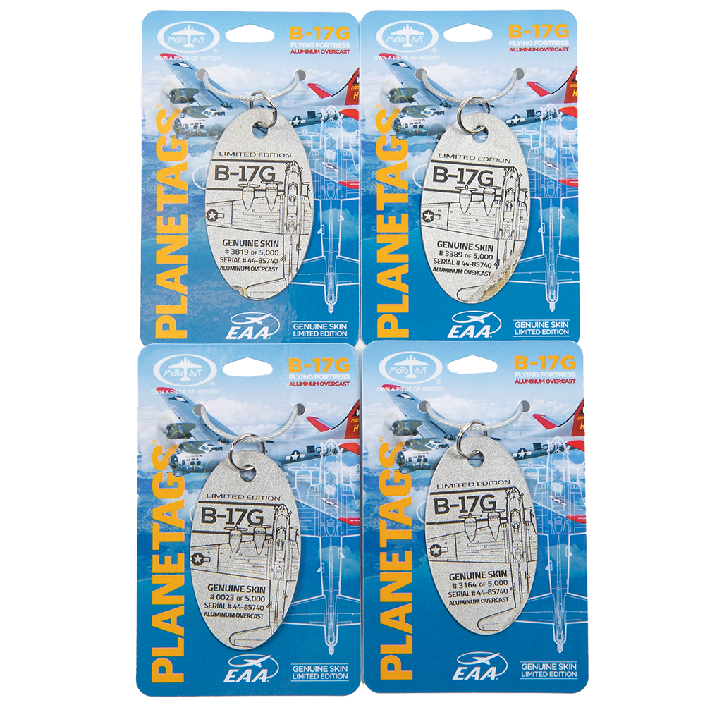 EAA B-17 Aluminum Overcast PlaneTags, Silver & Character – Shop