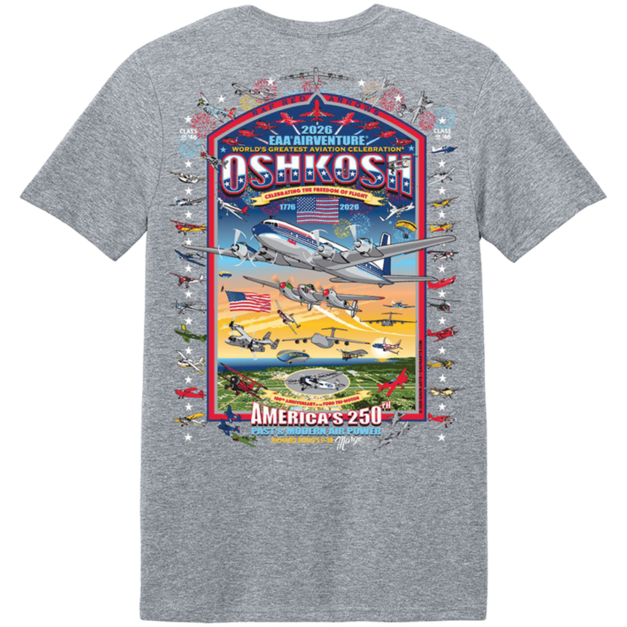 EAA AirVenture 2026 Event Tee, Sport Grey – Shop EAA Merchandise