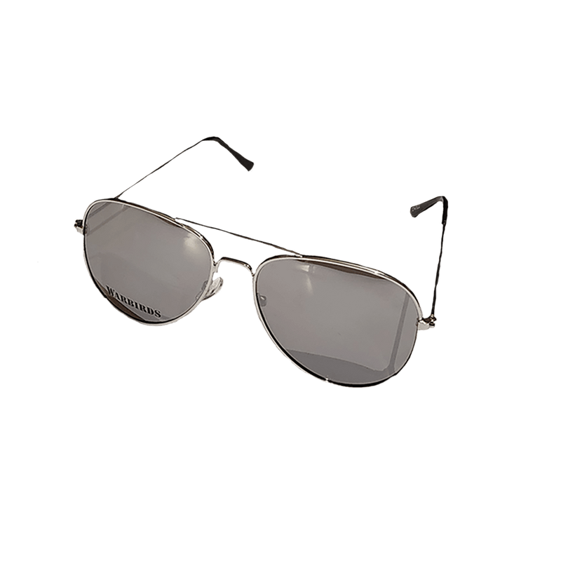 Sunglasses Aviator Silver with Mirrored Lenses - WB