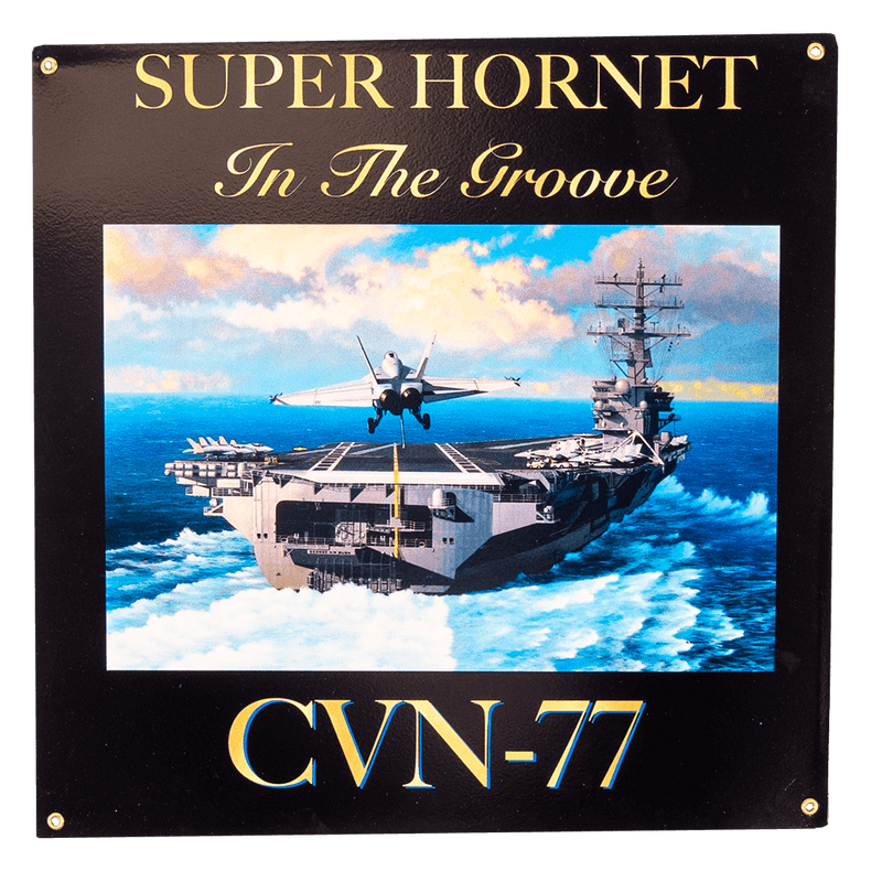 Sign Super Hornet CVN-77 -WB STK277