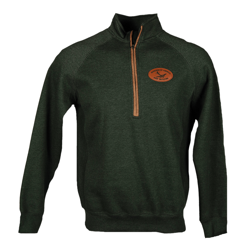 Sweatshirt Htr Hunter Marlow Half Zip Warbirds  Patch-WB