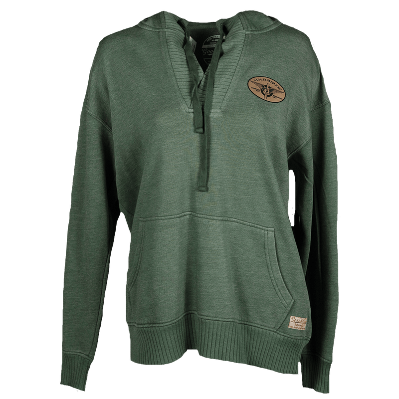 Sweatshirt Ladies Wide Collar Leather Patch-WB