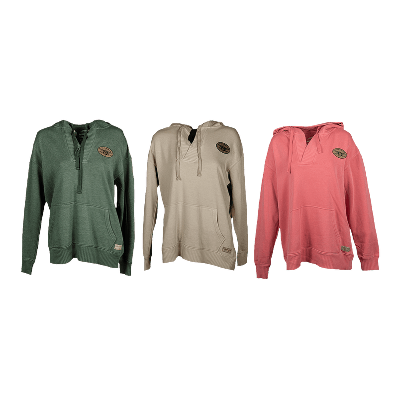 Sweatshirt Ladies Wide Collar Leather Patch-WB