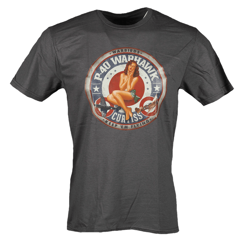 Tshirt P-40 Warhawk Pin Up-WB