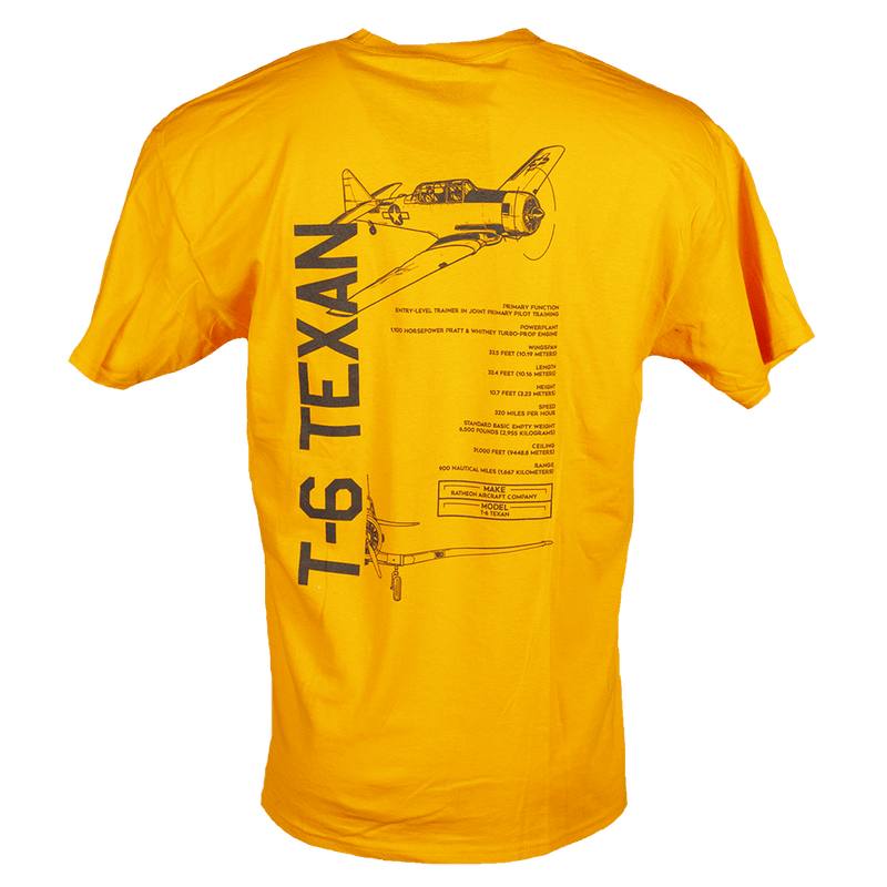 Tshirt T-6 Texan Specifications-WB