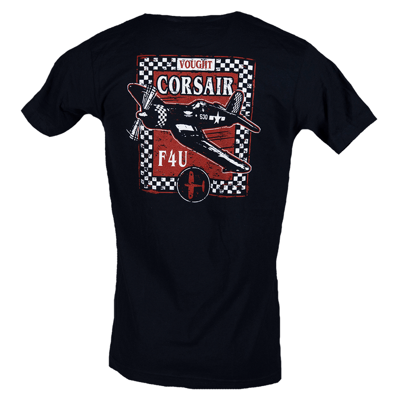 Tshirt Vought Corsair F4U Checkers-WB