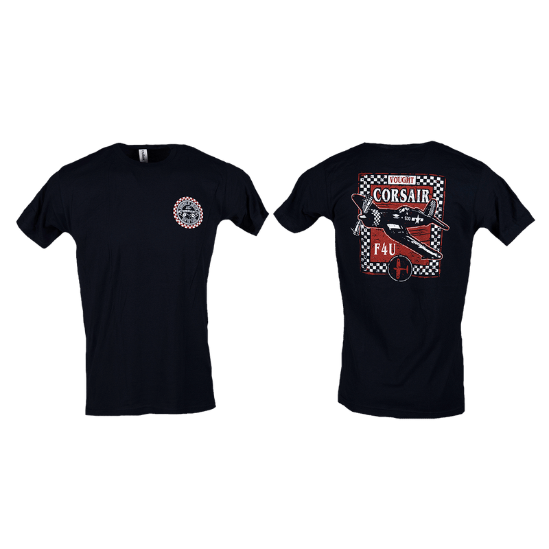 Tshirt Vought Corsair F4U Checkers-WB