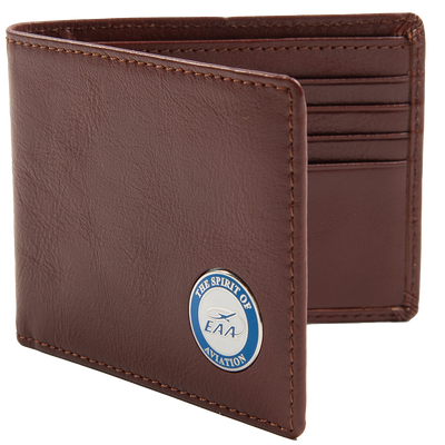 EAA The Spirit of Aviation Bifold Wallet, Brown