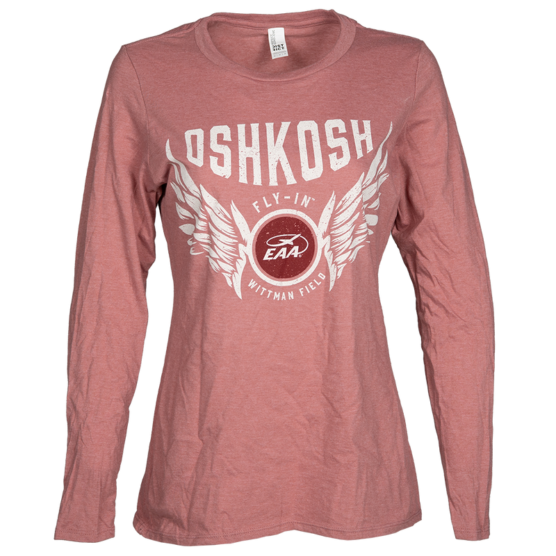 EAA Ladies Oshkosh Fly-In Wittman Field Wings Shirt, Pink