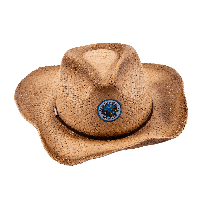 Hat Wrangler Raffia Cowboy - Round WB