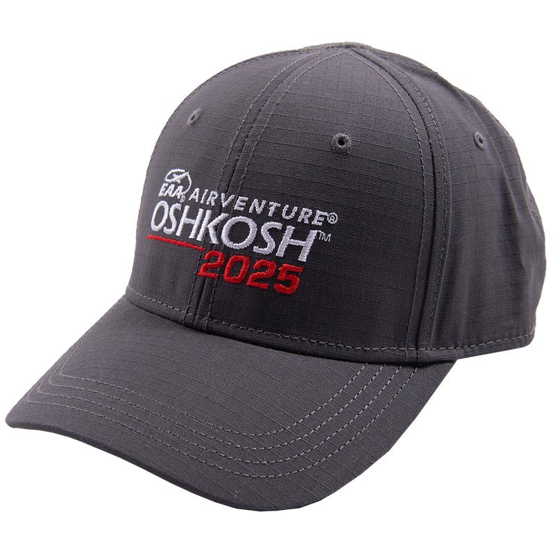 EAA XL AirVenture Oshkosh 2025 Ripstop Cap, Grey