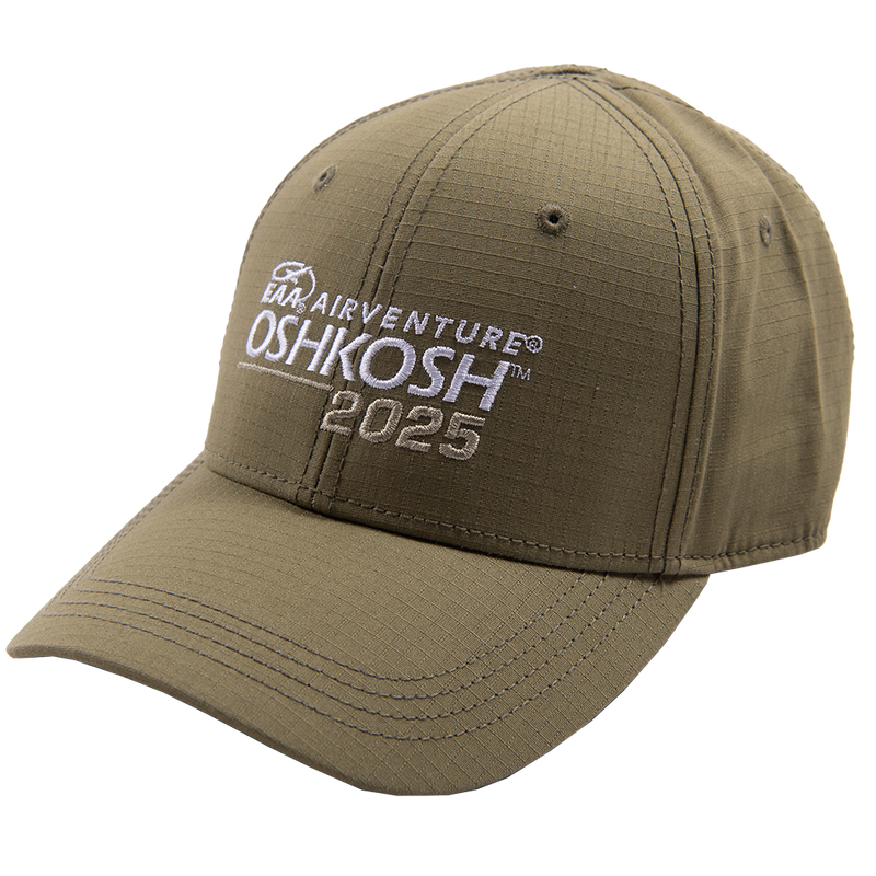 EAA XL AirVenture Oshkosh 2025 Ripstop Cap, Olive